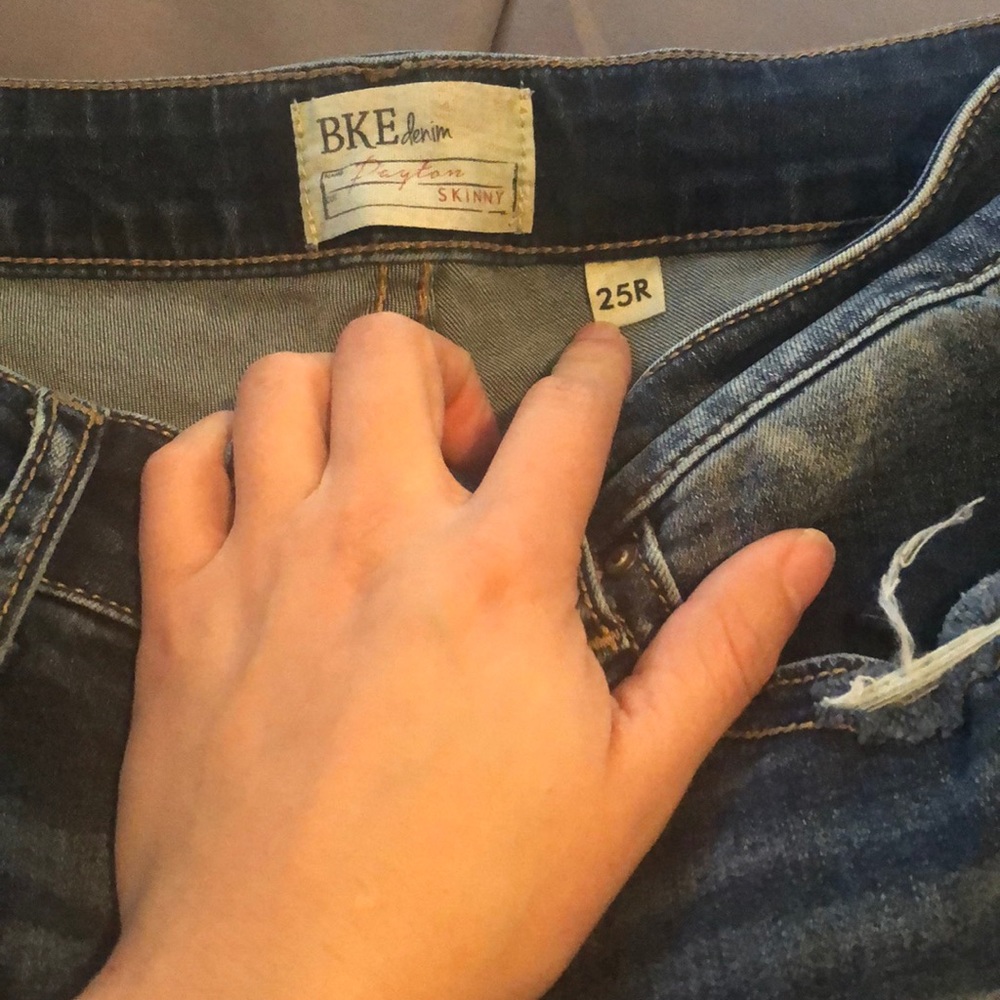 BKE denim Payton skinny jeans destroyed